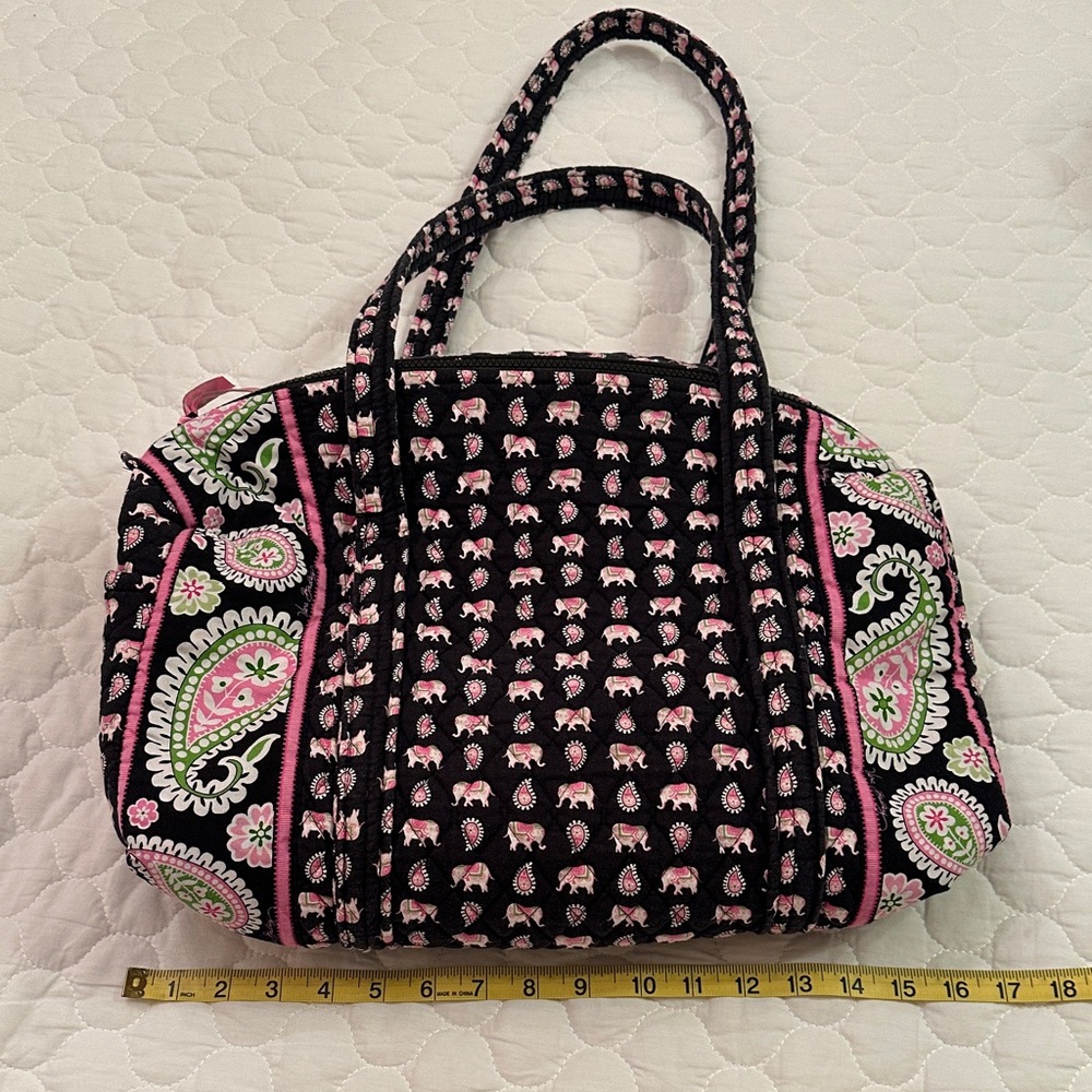 Vera Bradley Black and Pink Elephant Travel Bag - Picture 7 of 7